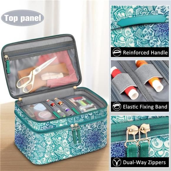 Sewing Accessories Storage and Organizer Case, Double-Layer Sewing Kits - Picture 2 of 8